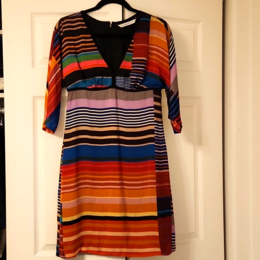 Trina Turk Rainbow Bolero Stripe Shift Dress